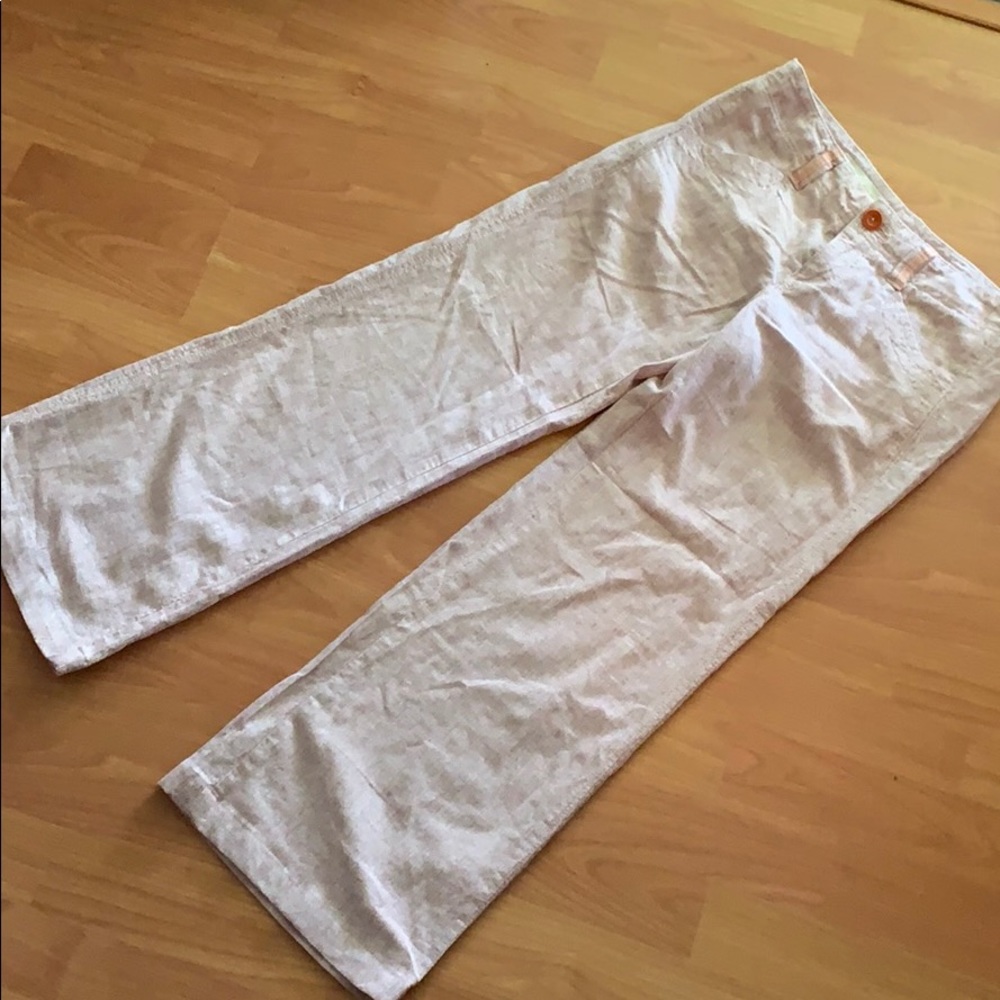 Women's Cream Reddish Stripe Pants